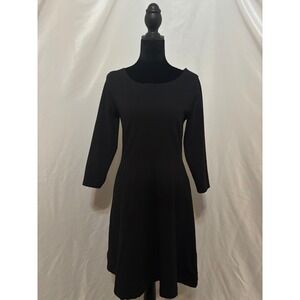 Old Navy Womens Black Fit and Flare Dress 3/4 Sleeve Size M